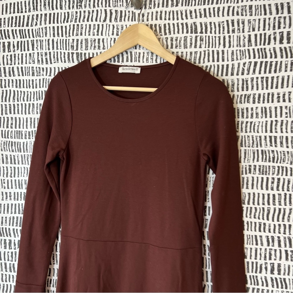 Kettlewell Colours Long Sleeve Maxi Freya Dress – Burgundy / Chocolate Brown - Picture 4 of 11